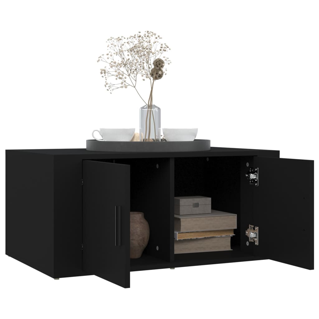 Table basse Noir 80x50x36 cm Bois d’ingénierie - Tables basses