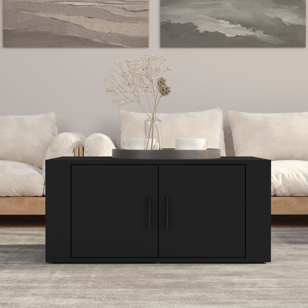 Table basse Noir 80x50x36 cm Bois d’ingénierie - Tables basses