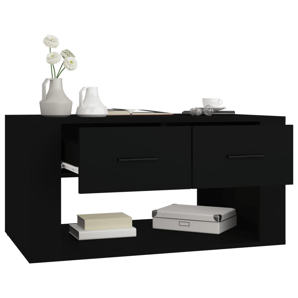 Table basse Noir 80x50x40 cm Bois d’ingénierie - Tables basses