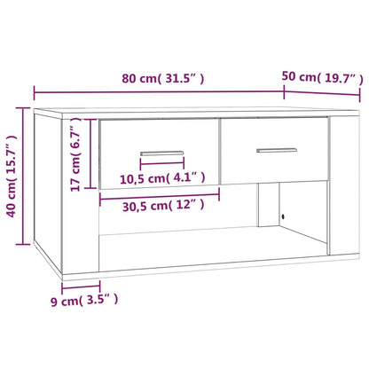 Table basse Noir 80x50x40 cm Bois d’ingénierie - Tables basses