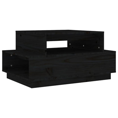 Table basse Noir 80x55x40,5 cm Bois massif de pin - Tables basses