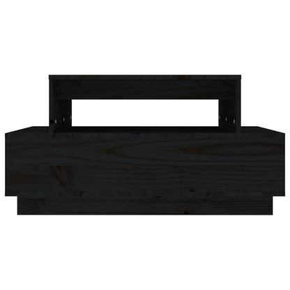 Table basse Noir 80x55x40,5 cm Bois massif de pin - Tables basses