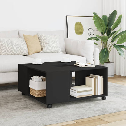 Table basse noir 80x80x40 cm bois d’ingénierie - Tables basses