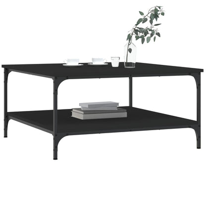 Table basse noir 80x80x40 cm bois d’ingénierie - Tables basses