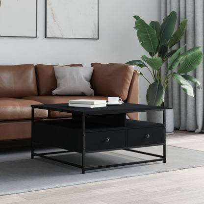 Table basse noir 80x80x45 cm bois d’ingénierie - Tables basses