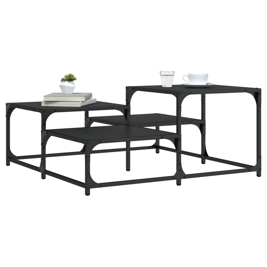 Table basse noir 87,5x87,5x40 cm bois d’ingénierie - Tables basses