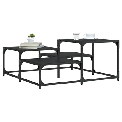 Table basse noir 87,5x87,5x40 cm bois d’ingénierie - Tables basses