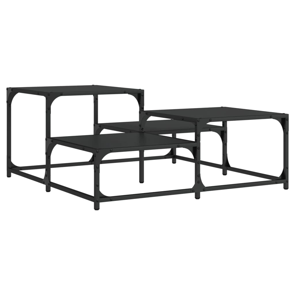 Table basse noir 87,5x87,5x40 cm bois d’ingénierie - Tables basses