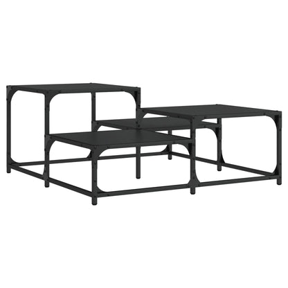 Table basse noir 87,5x87,5x40 cm bois d’ingénierie - Tables basses