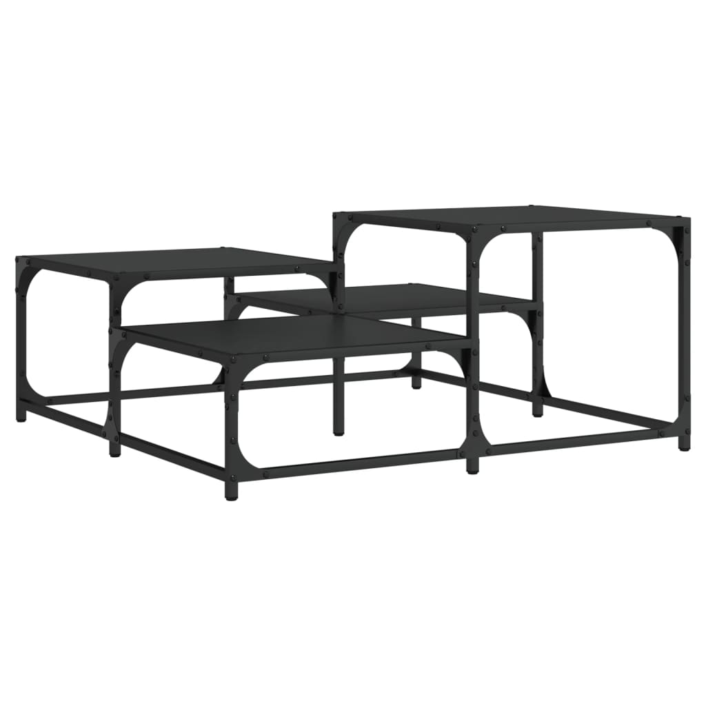 Table basse noir 87,5x87,5x40 cm bois d’ingénierie - Tables basses