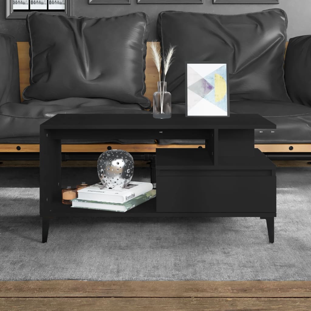 Table basse Noir 90x49x45 cm Bois d’ingénierie - Tables basses