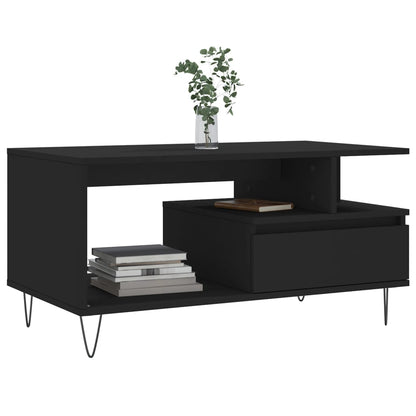Table basse Noir 90x49x45 cm Bois d’ingénierie - Tables basses