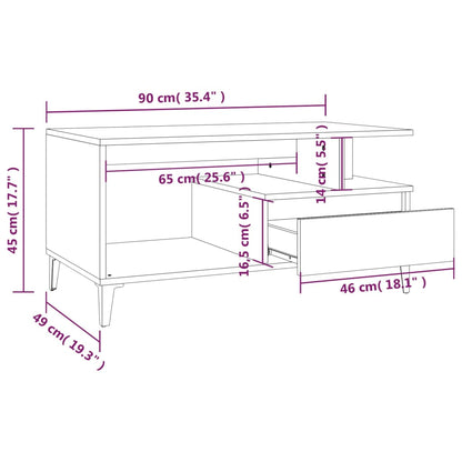 Table basse Noir 90x49x45 cm Bois d’ingénierie - Tables basses