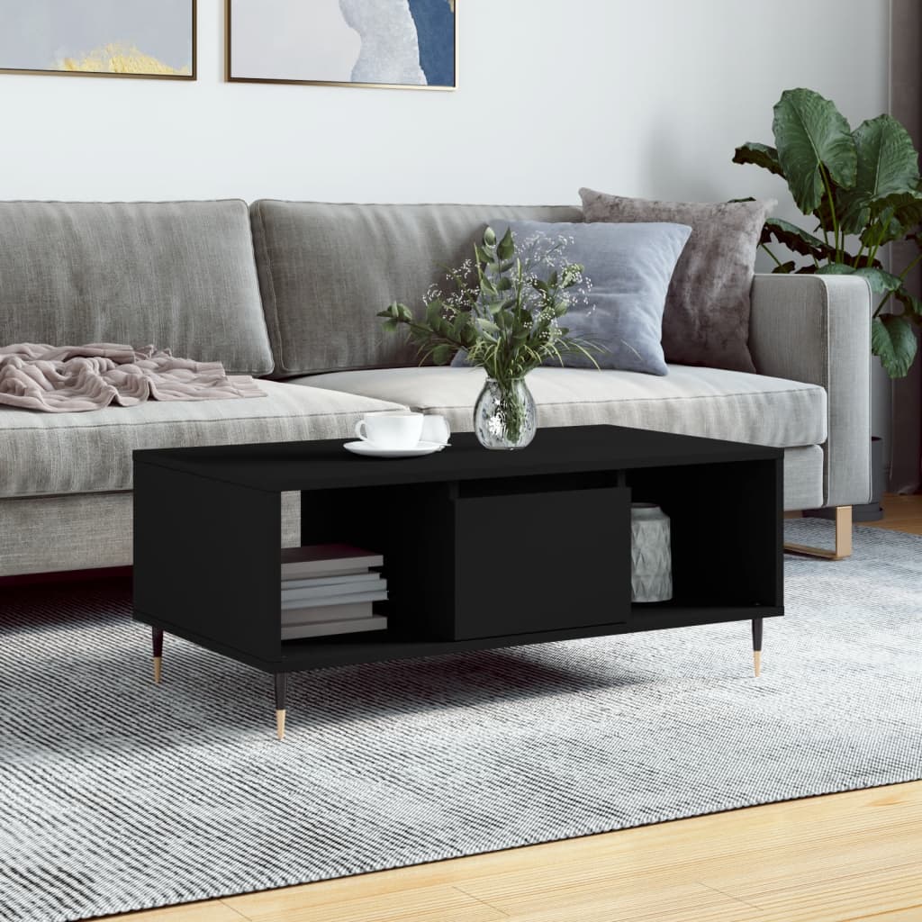 Table basse Noir 90x50x36,5 cm Bois d’ingénierie - Tables basses
