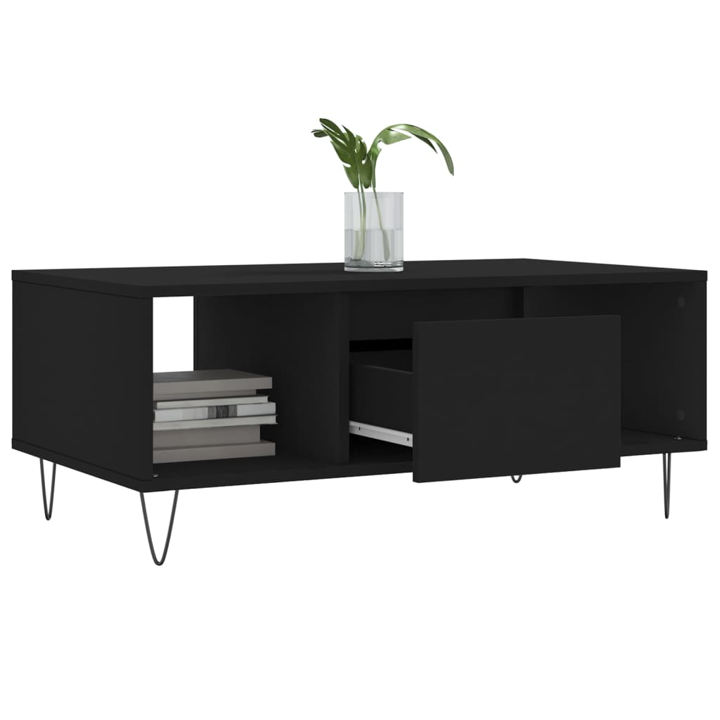 Table basse Noir 90x50x36,5 cm Bois d’ingénierie - Tables basses