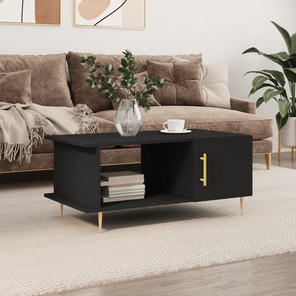 Table basse noir 90x50x40 cm bois d’ingénierie - Tables basses