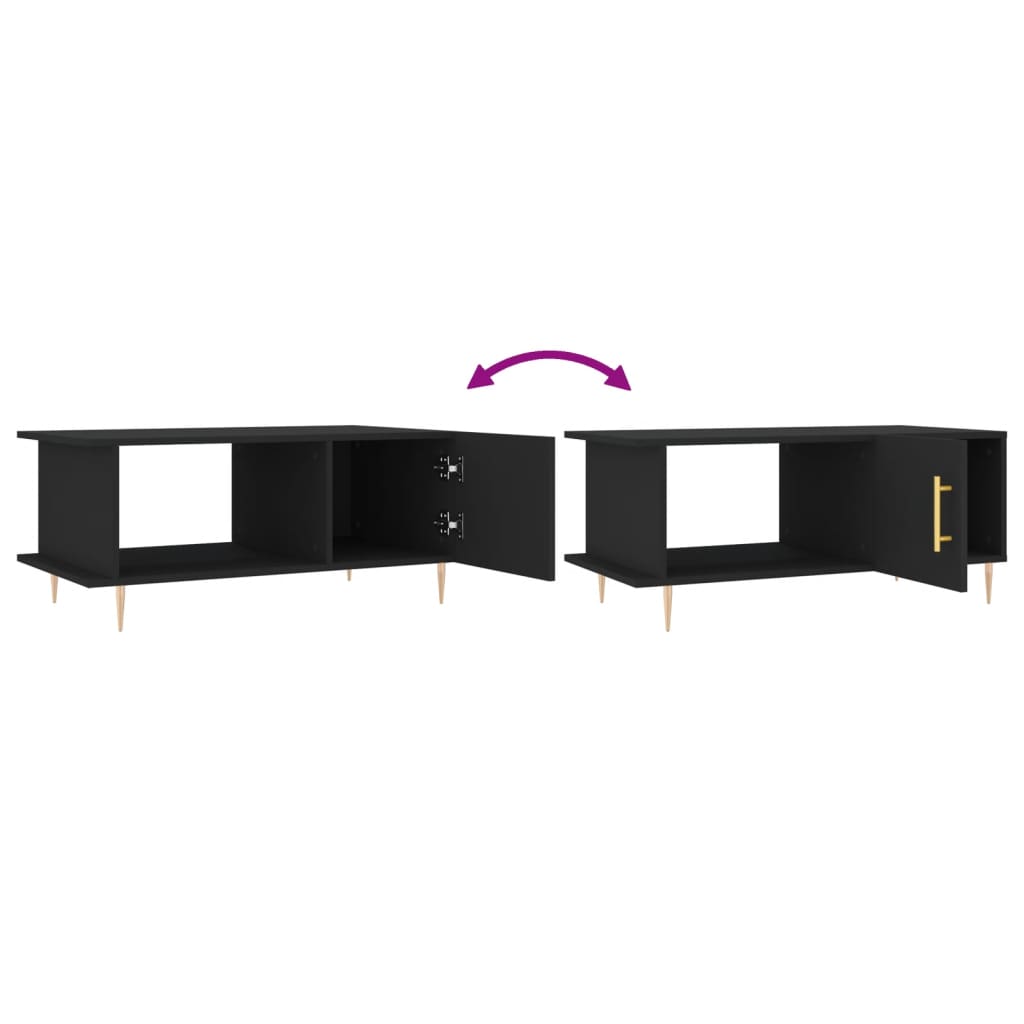 Table basse noir 90x50x40 cm bois d’ingénierie - Tables basses