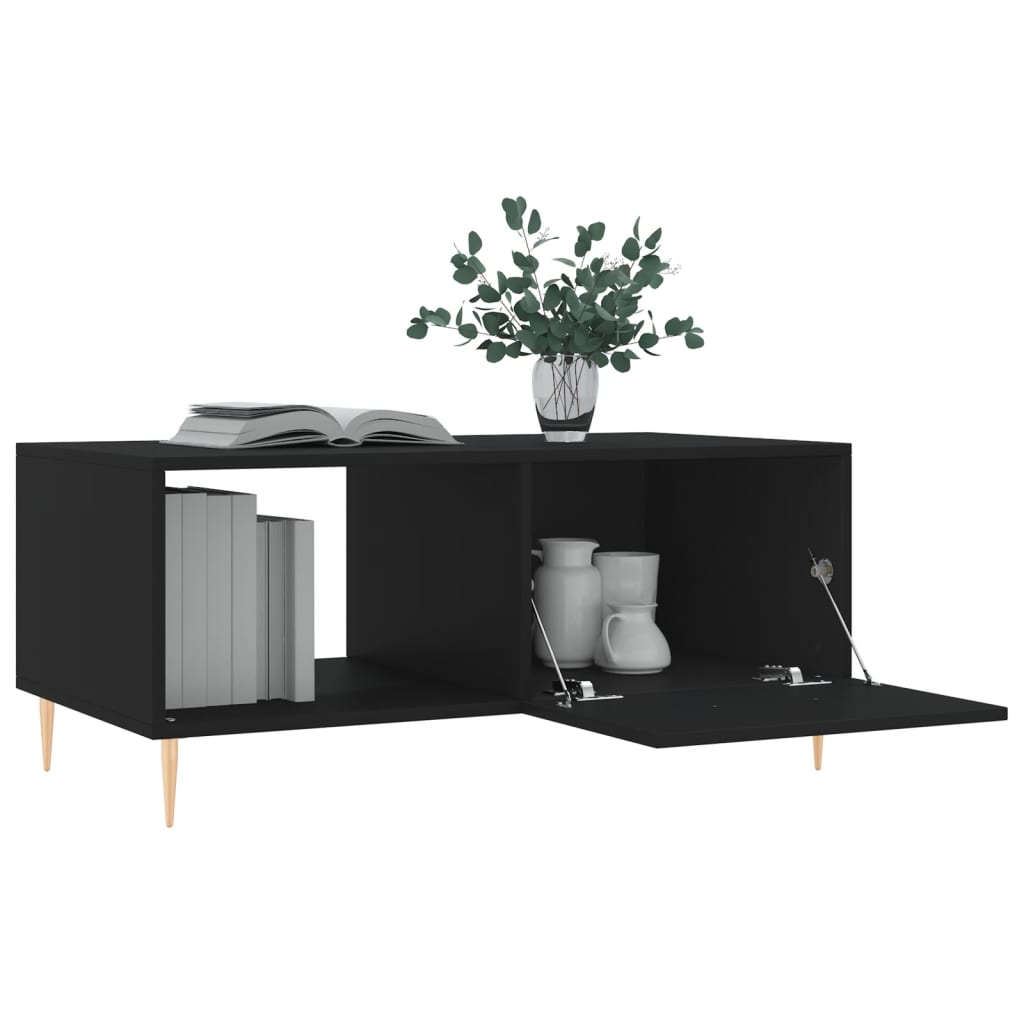 Table basse noir 90x50x40 cm bois d’ingénierie - Tables basses