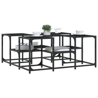 Table basse noir 91x91x40 cm bois d’ingénierie - Tables basses