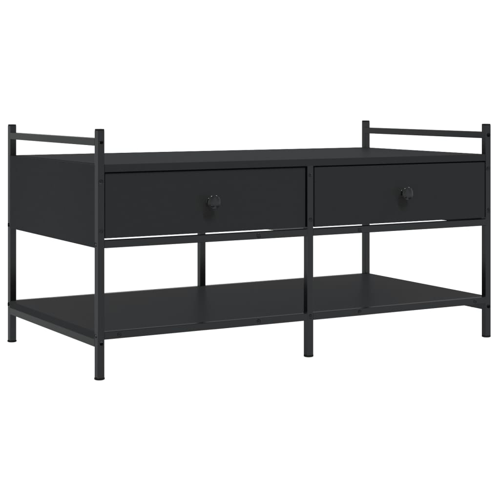 Table basse noir 99x50x50 cm bois d’ingénierie - Tables basses