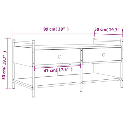 Table basse noir 99x50x50 cm bois d’ingénierie - Tables basses
