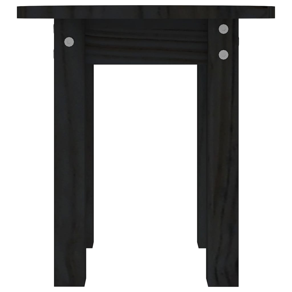 Table basse Noir Ø 35x35 cm Bois massif de pin - Tables basses