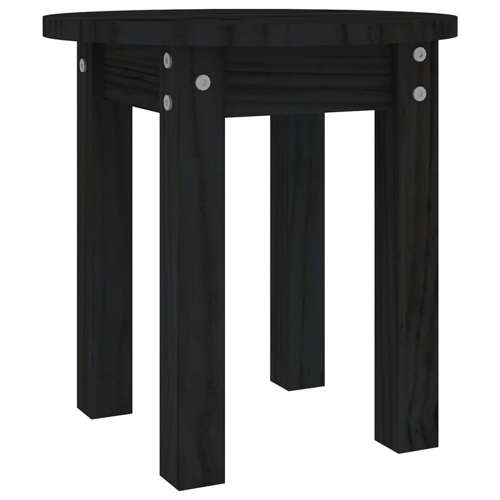 Table basse Noir Ø 35x35 cm Bois massif de pin - Tables basses