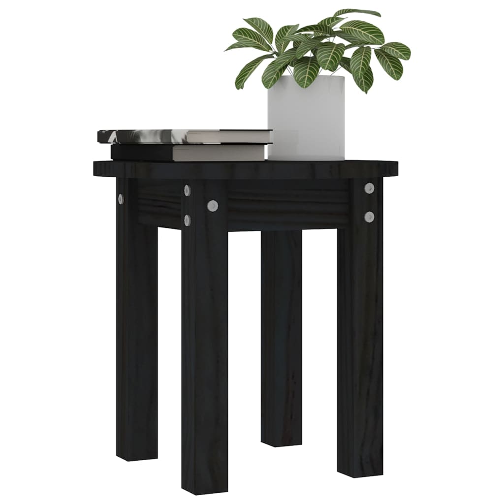 Table basse Noir Ø 35x35 cm Bois massif de pin - Tables basses