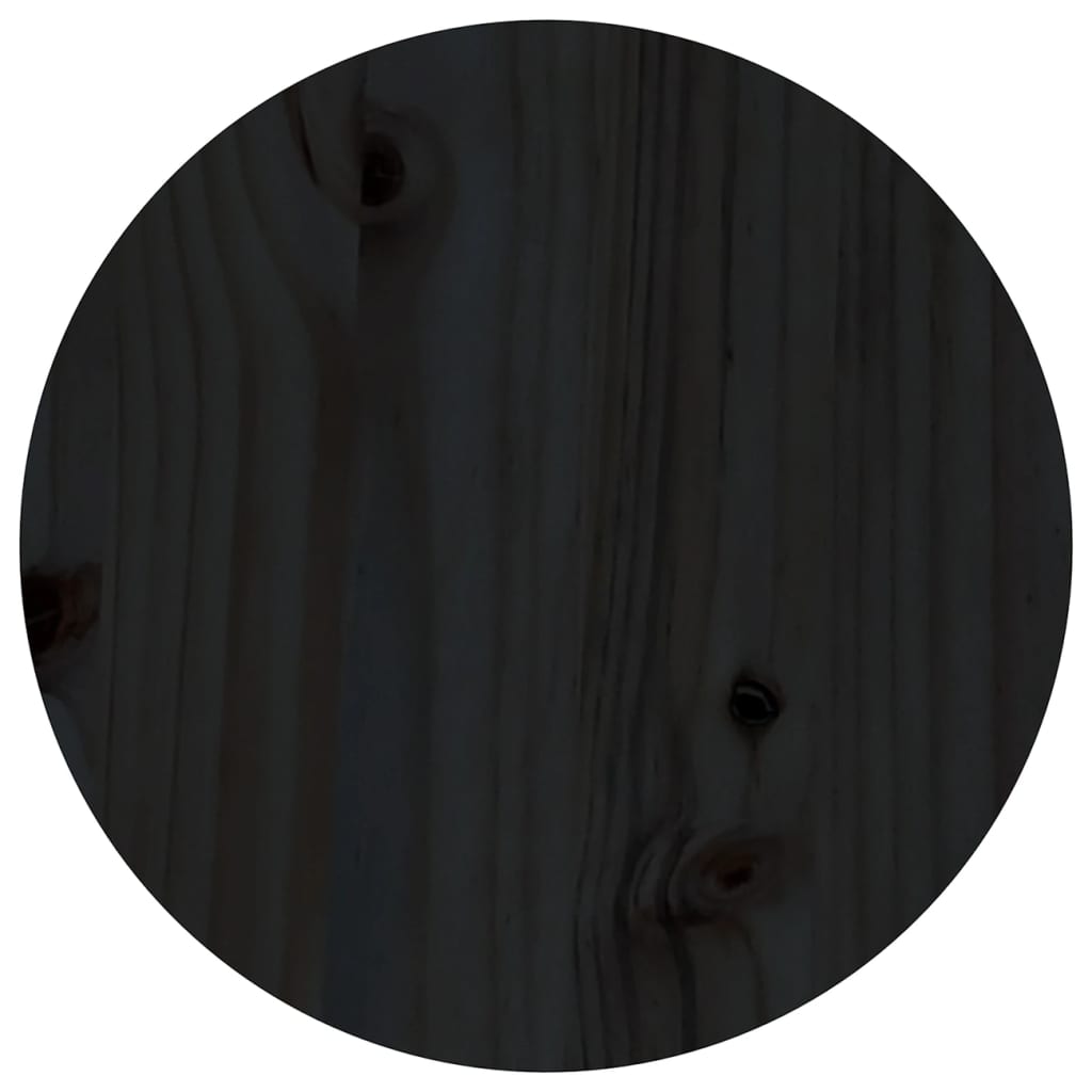 Table basse Noir Ø 35x35 cm Bois massif de pin - Tables basses