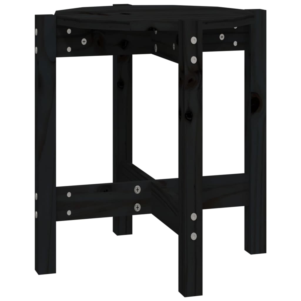 Table basse Noir Ø 42,5x45 cm Bois massif de pin - Tables basses
