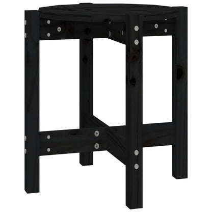 Table basse Noir Ø 42,5x45 cm Bois massif de pin - Tables basses