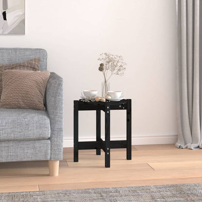 Table basse Noir Ø 42,5x45 cm Bois massif de pin - Tables basses