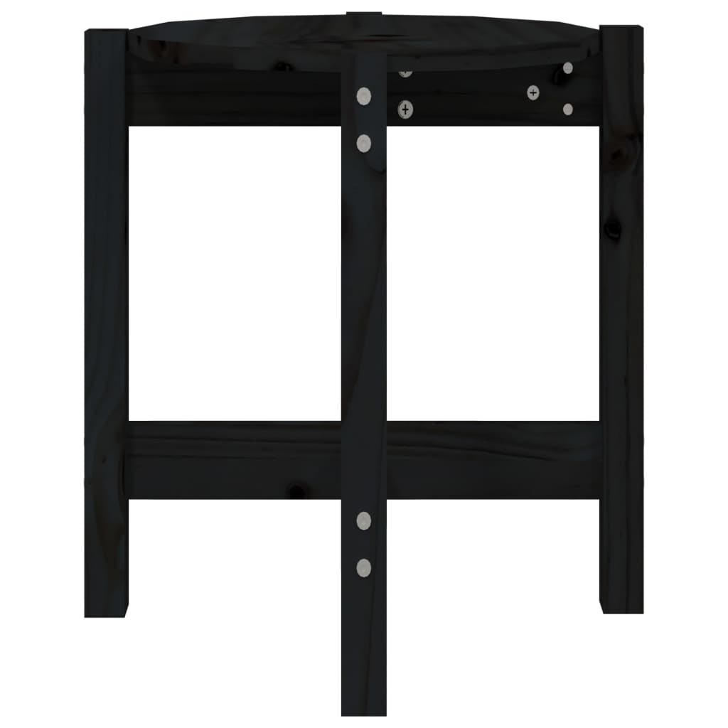 Table basse Noir Ø 42,5x45 cm Bois massif de pin - Tables basses