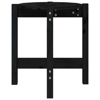 Table basse Noir Ø 42,5x45 cm Bois massif de pin - Tables basses
