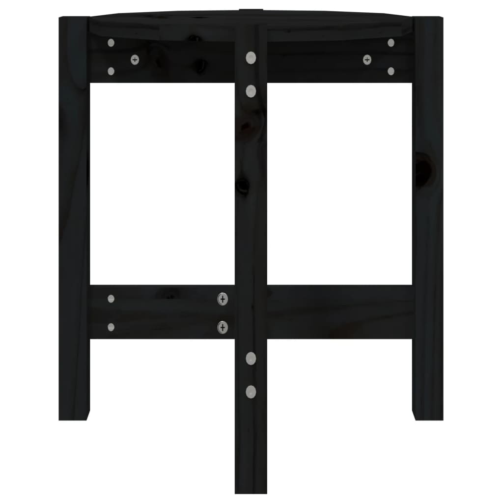 Table basse Noir Ø 42,5x45 cm Bois massif de pin - Tables basses