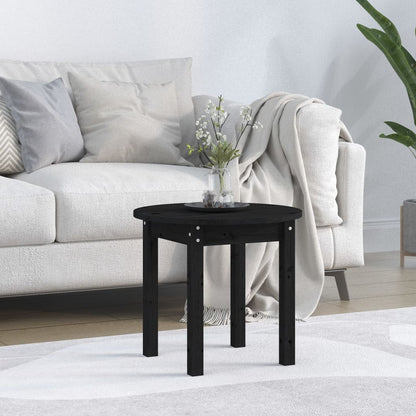 Table basse Noir Ø 45x40 cm Bois massif de pin - Tables basses
