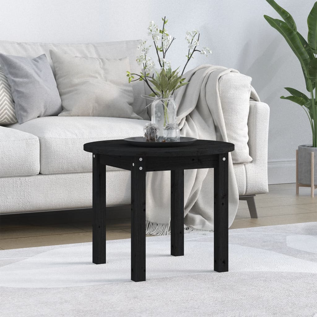 Table basse Noir Ø 55x45 cm Bois massif de pin - Tables basses
