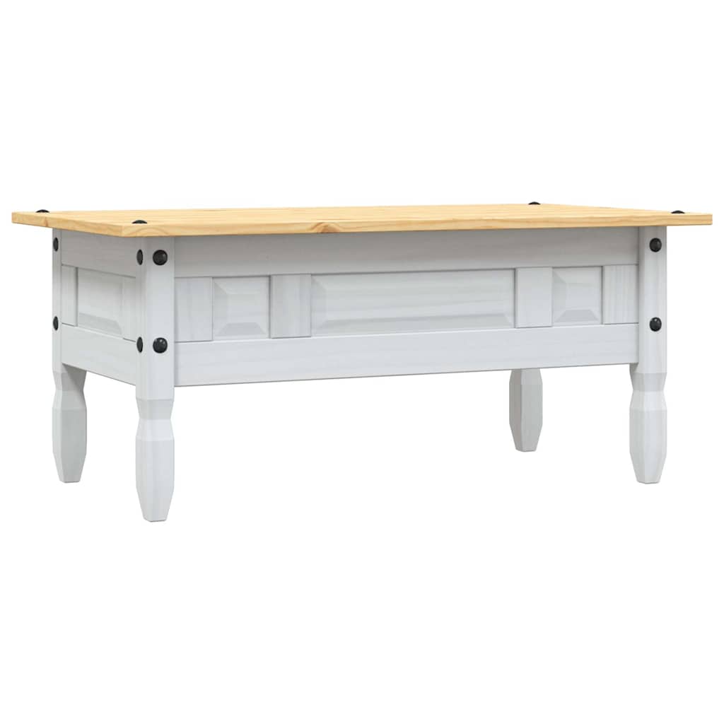 Table basse Pin mexicain Gamme Corona Blanc 100x55x44 cm - Tables basses