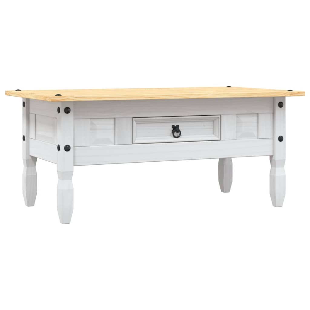 Table basse Pin mexicain Gamme Corona Blanc 100x55x44 cm - Tables basses