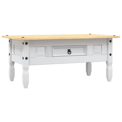 Table basse Pin mexicain Gamme Corona Blanc 100x55x44 cm - Tables basses