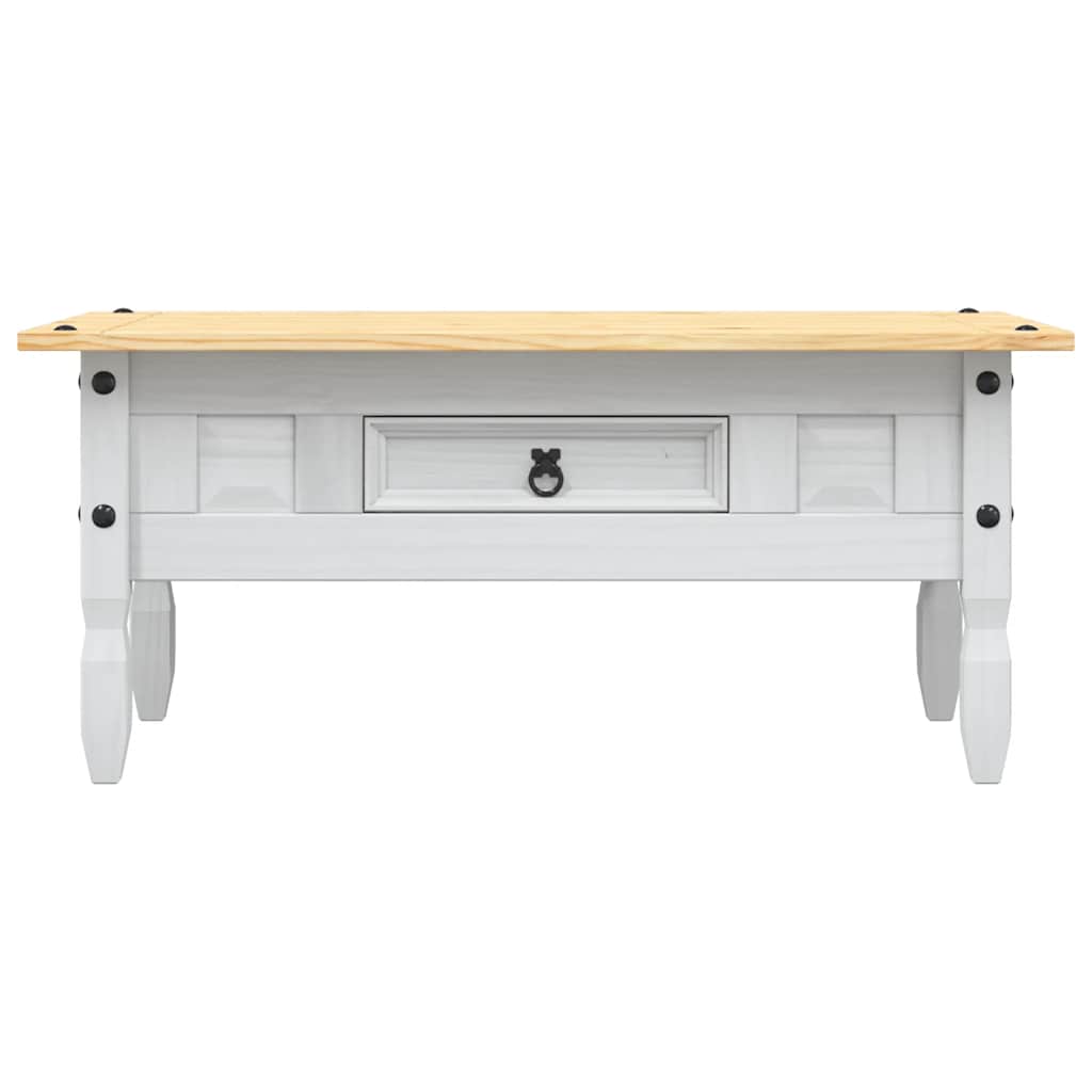 Table basse Pin mexicain Gamme Corona Blanc 100x55x44 cm - Tables basses