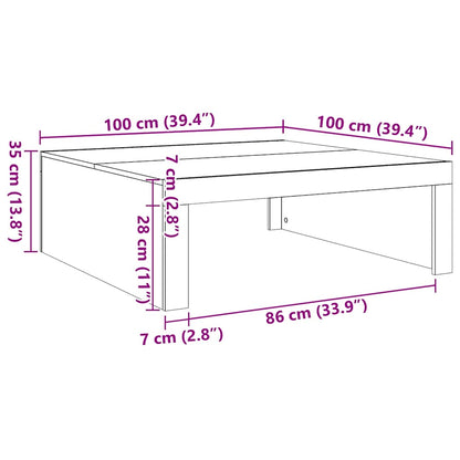 Table basse Sonoma gris 100x100x35 cm Bois d’ingénierie - Tables basses