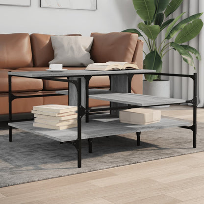 Table basse sonoma gris 100x100x48,5 cm bois d’ingénierie - Tables basses