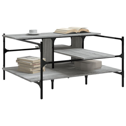 Table basse sonoma gris 100x100x48,5 cm bois d’ingénierie - Tables basses