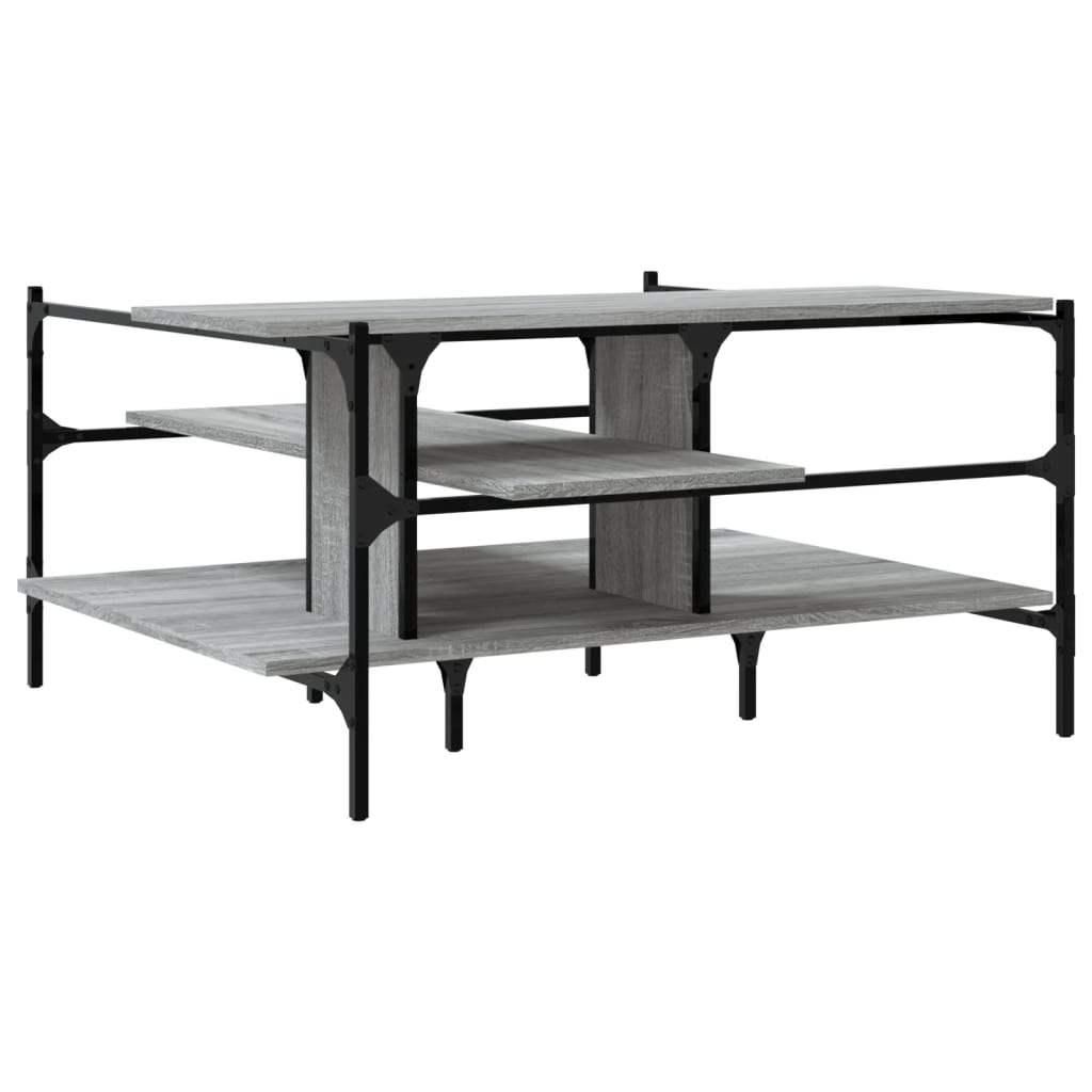 Table basse sonoma gris 100x100x48,5 cm bois d’ingénierie - Tables basses