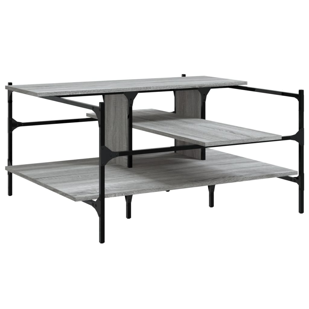 Table basse sonoma gris 100x100x48,5 cm bois d’ingénierie - Tables basses