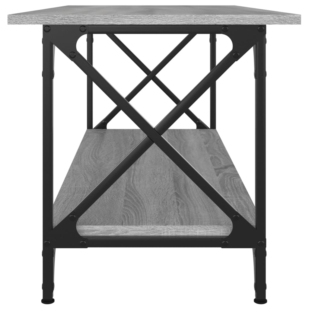 Table basse Sonoma gris 100x45x45 cm Bois d’ingénierie et fer - Tables basses