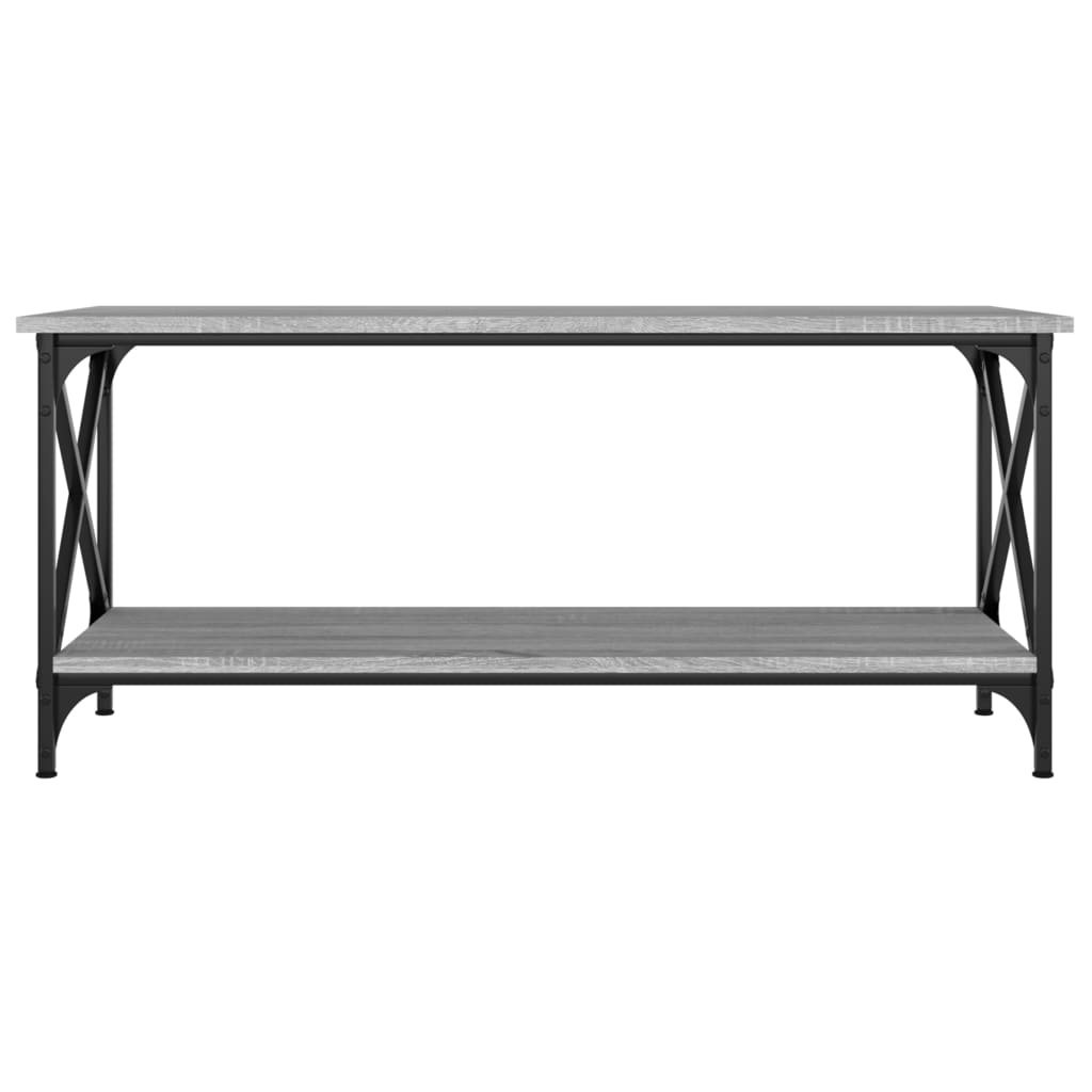 Table basse Sonoma gris 100x45x45 cm Bois d’ingénierie et fer - Tables basses