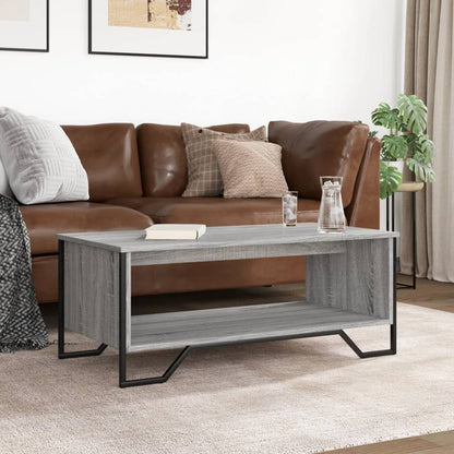 Table basse sonoma gris 100x51x40 cm bois d’ingénierie - Tables basses