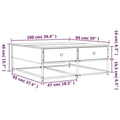 Table basse sonoma gris 100x99x40 cm bois d’ingénierie - Tables basses